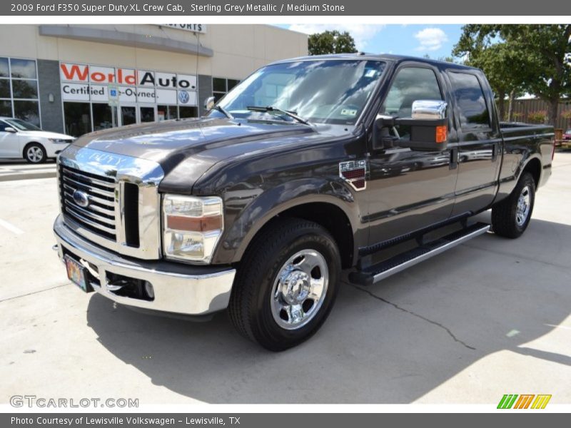 Sterling Grey Metallic / Medium Stone 2009 Ford F350 Super Duty XL Crew Cab