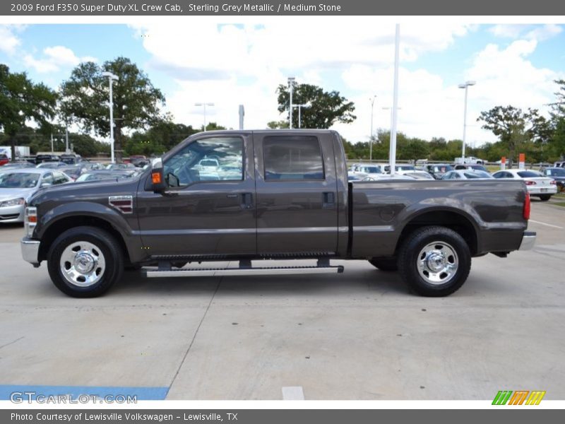 Sterling Grey Metallic / Medium Stone 2009 Ford F350 Super Duty XL Crew Cab