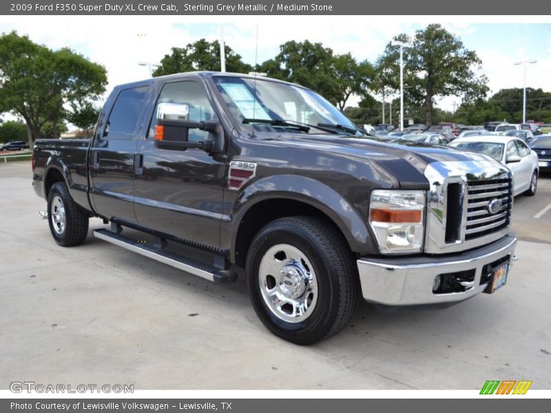 Sterling Grey Metallic / Medium Stone 2009 Ford F350 Super Duty XL Crew Cab