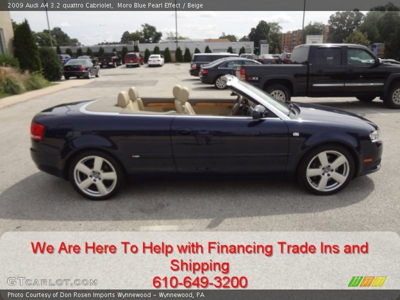 Moro Blue Pearl Effect / Beige 2009 Audi A4 3.2 quattro Cabriolet
