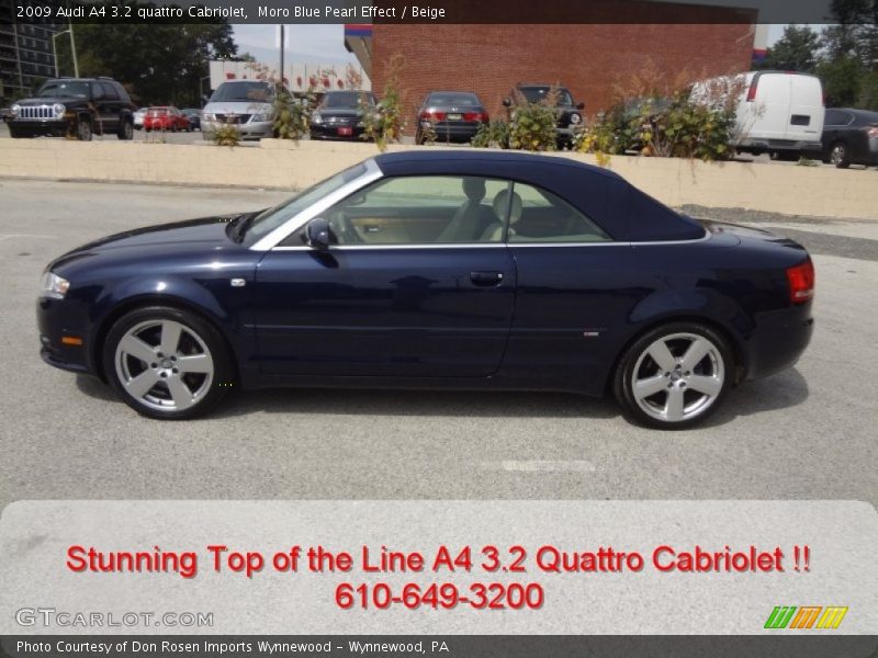 Moro Blue Pearl Effect / Beige 2009 Audi A4 3.2 quattro Cabriolet