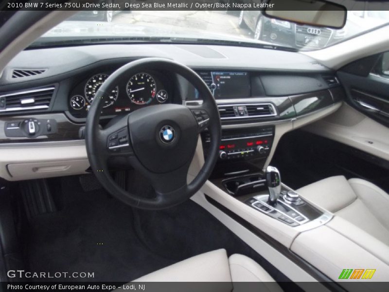 Oyster/Black Nappa Leather Interior - 2010 7 Series 750Li xDrive Sedan 