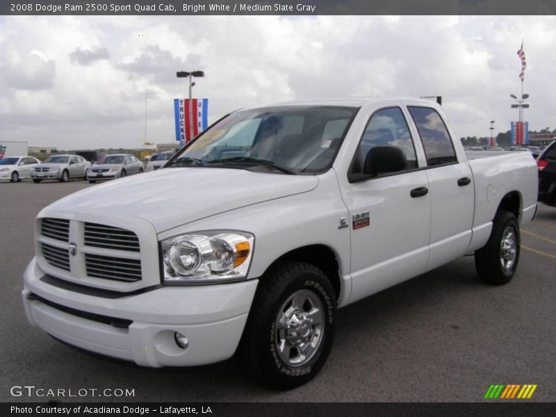 Bright White / Medium Slate Gray 2008 Dodge Ram 2500 Sport Quad Cab