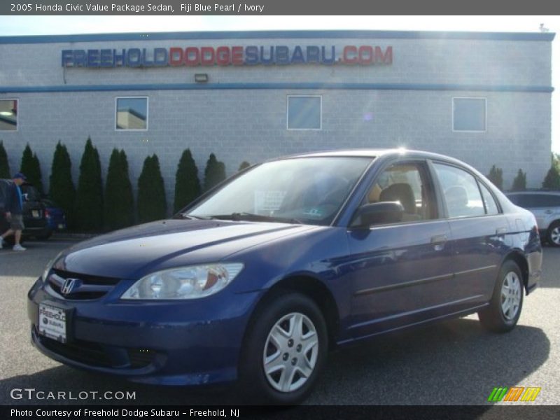 Fiji Blue Pearl / Ivory 2005 Honda Civic Value Package Sedan