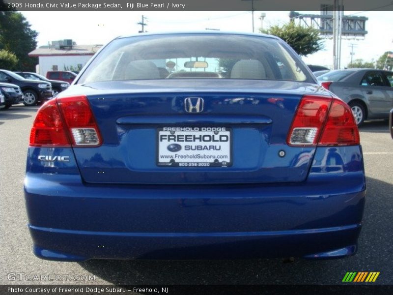 Fiji Blue Pearl / Ivory 2005 Honda Civic Value Package Sedan