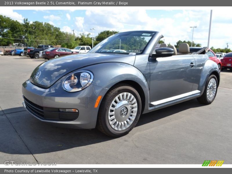 Platinum Gray Metallic / Beige 2013 Volkswagen Beetle 2.5L Convertible