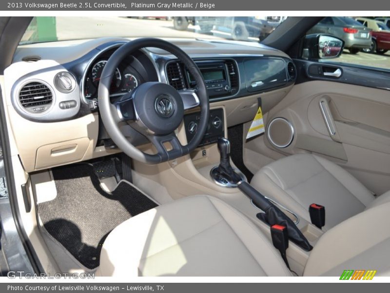 Platinum Gray Metallic / Beige 2013 Volkswagen Beetle 2.5L Convertible