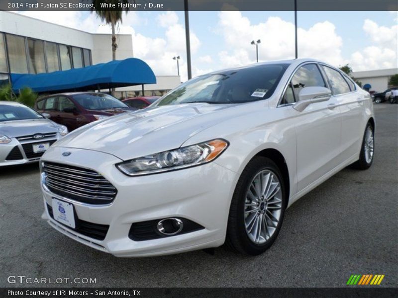 White Platinum / Dune 2014 Ford Fusion SE EcoBoost