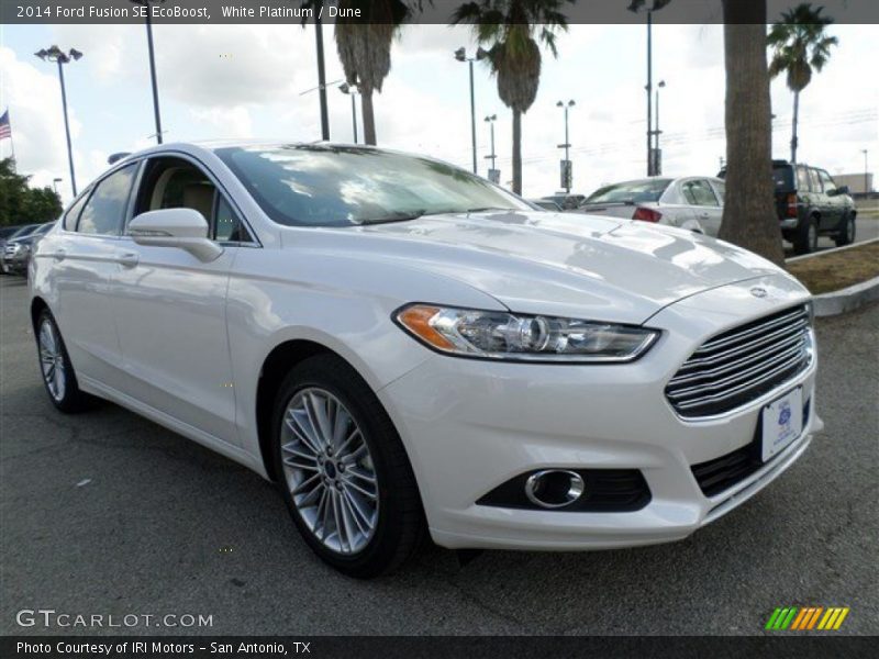 White Platinum / Dune 2014 Ford Fusion SE EcoBoost