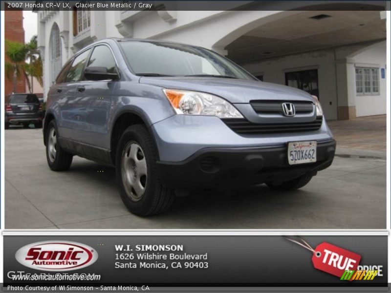 Glacier Blue Metallic / Gray 2007 Honda CR-V LX