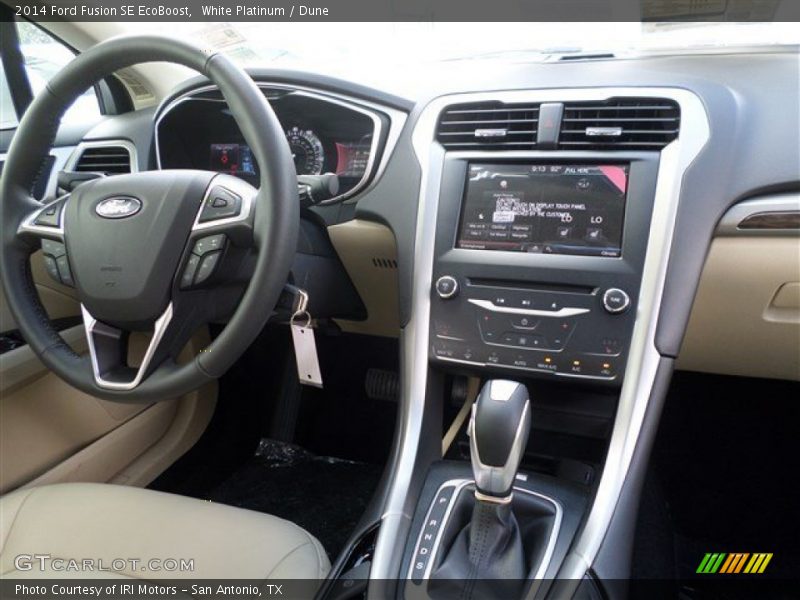 White Platinum / Dune 2014 Ford Fusion SE EcoBoost