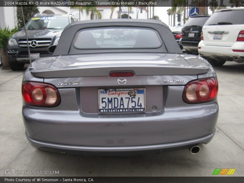 Titanium Gray Metallic / Black/Red 2004 Mazda MX-5 Miata MAZDASPEED Roadster