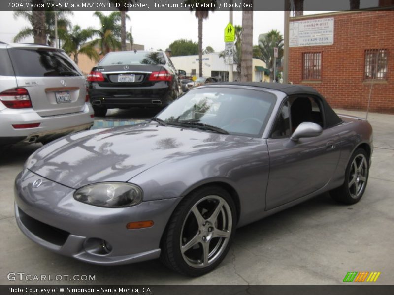 Titanium Gray Metallic / Black/Red 2004 Mazda MX-5 Miata MAZDASPEED Roadster