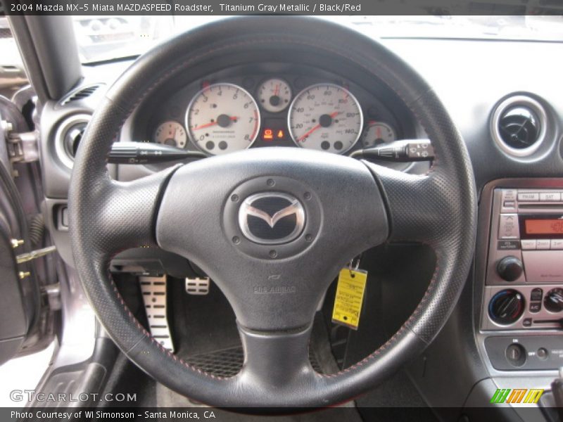 Titanium Gray Metallic / Black/Red 2004 Mazda MX-5 Miata MAZDASPEED Roadster