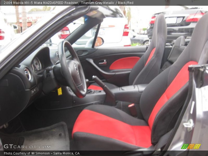 Titanium Gray Metallic / Black/Red 2004 Mazda MX-5 Miata MAZDASPEED Roadster