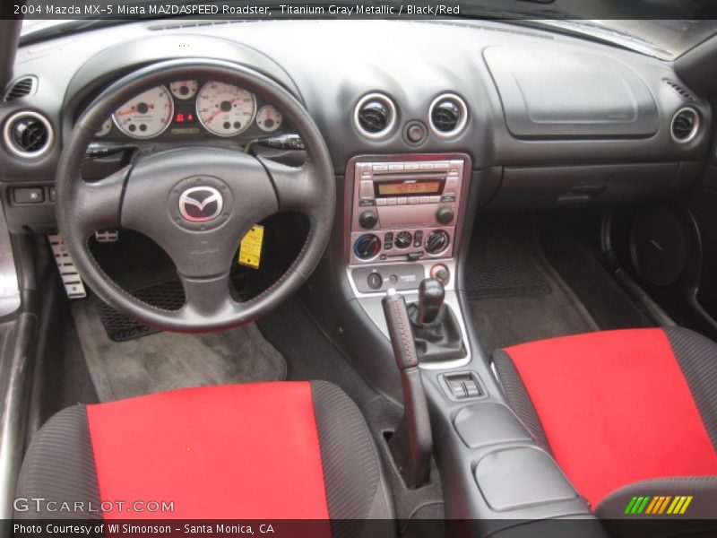 Titanium Gray Metallic / Black/Red 2004 Mazda MX-5 Miata MAZDASPEED Roadster