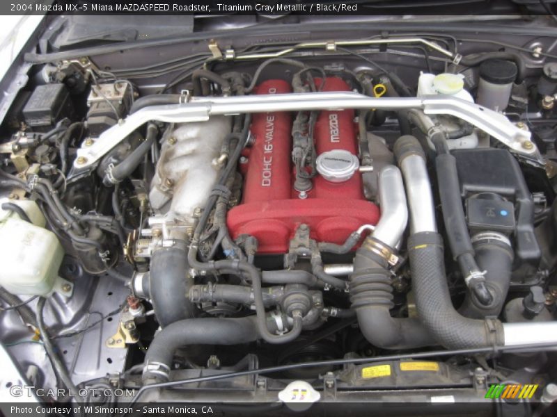 Titanium Gray Metallic / Black/Red 2004 Mazda MX-5 Miata MAZDASPEED Roadster