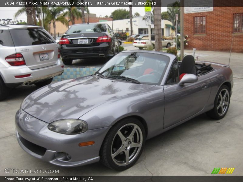 Titanium Gray Metallic / Black/Red 2004 Mazda MX-5 Miata MAZDASPEED Roadster
