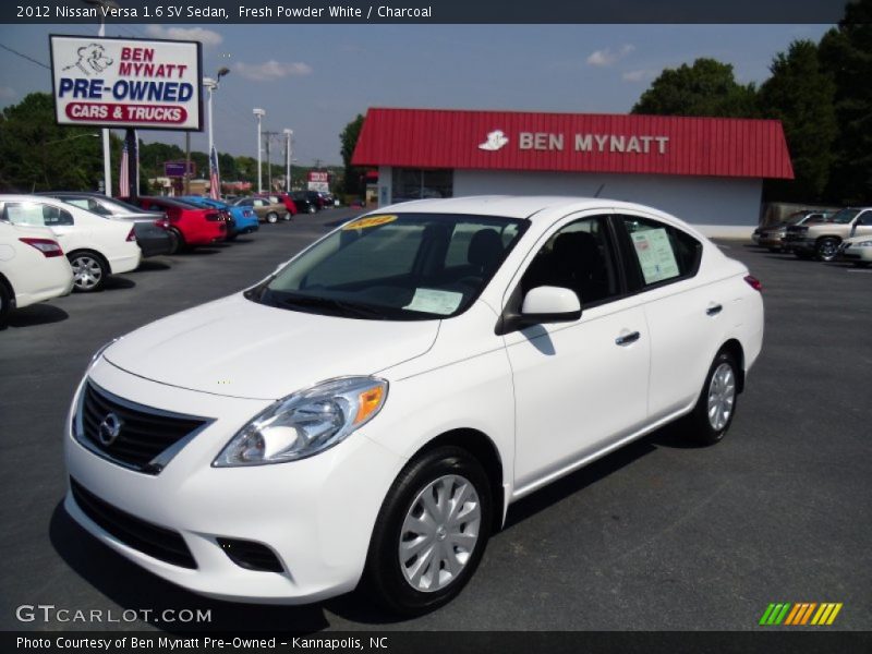 Fresh Powder White / Charcoal 2012 Nissan Versa 1.6 SV Sedan