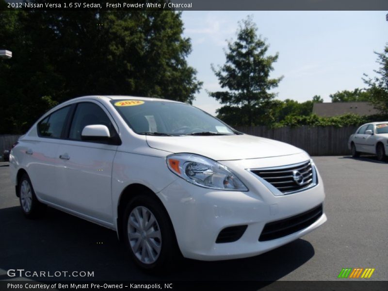 Fresh Powder White / Charcoal 2012 Nissan Versa 1.6 SV Sedan