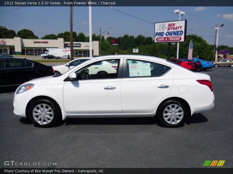 Fresh Powder White / Charcoal 2012 Nissan Versa 1.6 SV Sedan