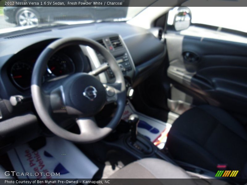 Fresh Powder White / Charcoal 2012 Nissan Versa 1.6 SV Sedan