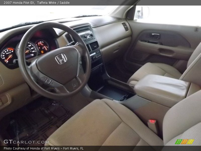 Taffeta White / Saddle 2007 Honda Pilot EX