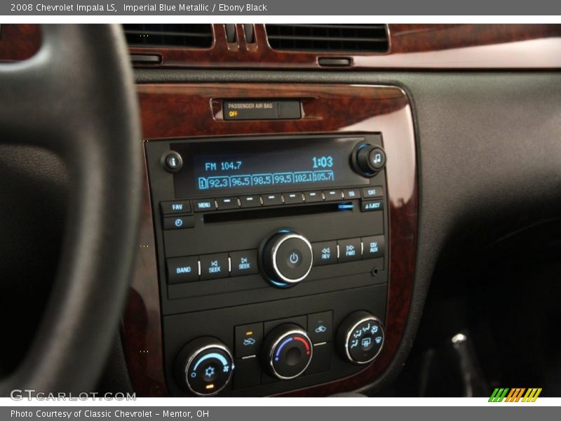Imperial Blue Metallic / Ebony Black 2008 Chevrolet Impala LS