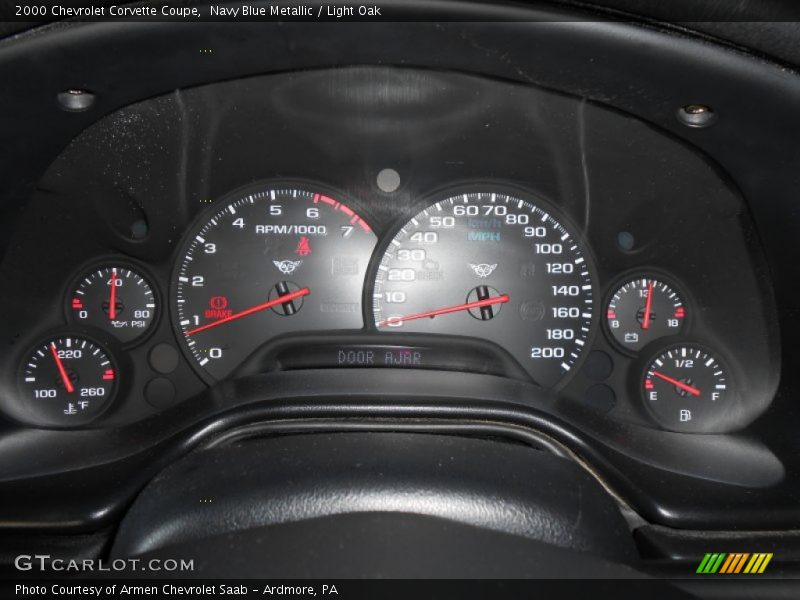 Navy Blue Metallic / Light Oak 2000 Chevrolet Corvette Coupe