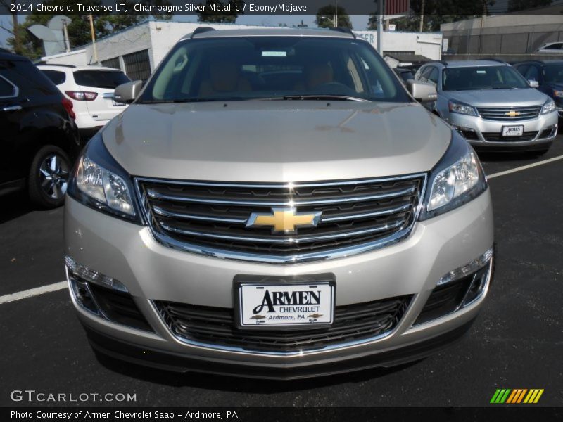 Champagne Silver Metallic / Ebony/Mojave 2014 Chevrolet Traverse LT