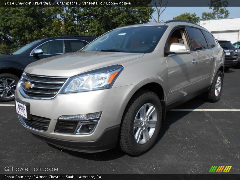 Champagne Silver Metallic / Ebony/Mojave 2014 Chevrolet Traverse LT