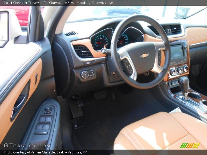 Champagne Silver Metallic / Ebony/Mojave 2014 Chevrolet Traverse LT
