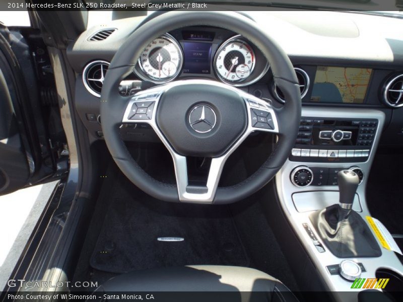 Steel Grey Metallic / Black 2014 Mercedes-Benz SLK 250 Roadster
