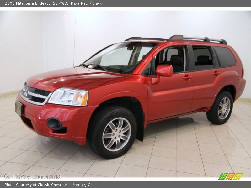 Rave Red / Black 2008 Mitsubishi Endeavor SE AWD