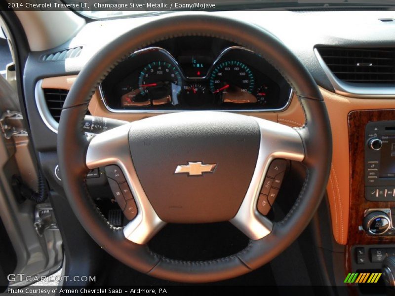 Champagne Silver Metallic / Ebony/Mojave 2014 Chevrolet Traverse LT
