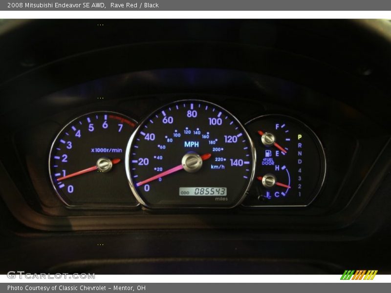 Rave Red / Black 2008 Mitsubishi Endeavor SE AWD