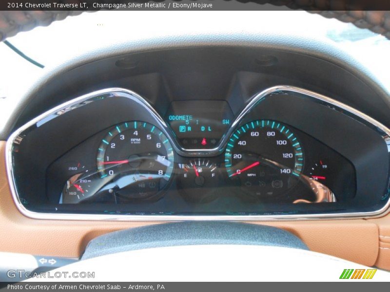 Champagne Silver Metallic / Ebony/Mojave 2014 Chevrolet Traverse LT