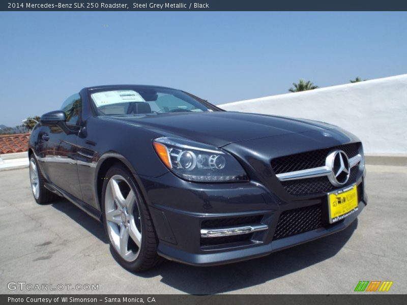 Steel Grey Metallic / Black 2014 Mercedes-Benz SLK 250 Roadster