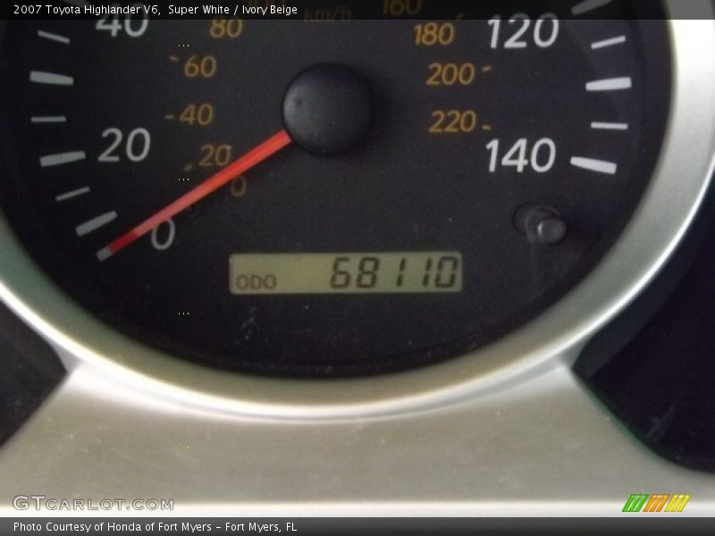 Super White / Ivory Beige 2007 Toyota Highlander V6
