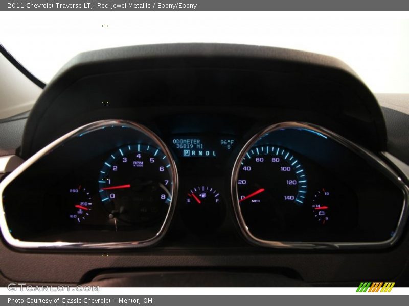 Red Jewel Metallic / Ebony/Ebony 2011 Chevrolet Traverse LT