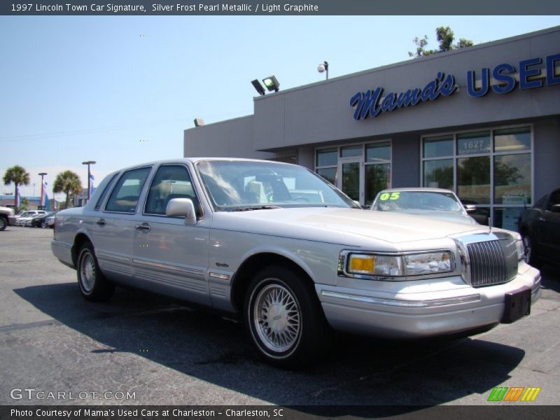 Silver Frost Pearl Metallic / Light Graphite 1997 Lincoln Town Car Signature