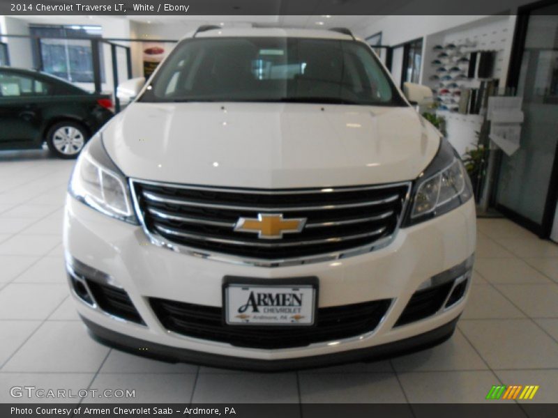 White / Ebony 2014 Chevrolet Traverse LT