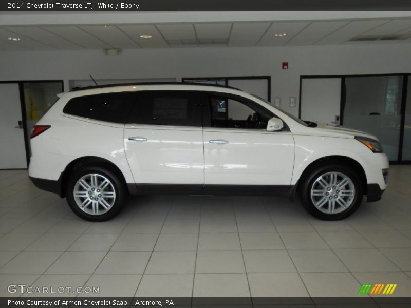 White / Ebony 2014 Chevrolet Traverse LT