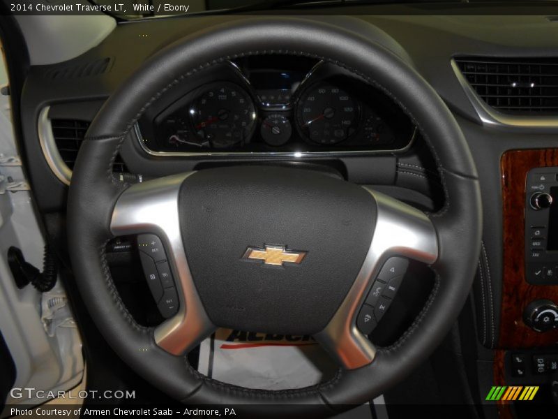 White / Ebony 2014 Chevrolet Traverse LT