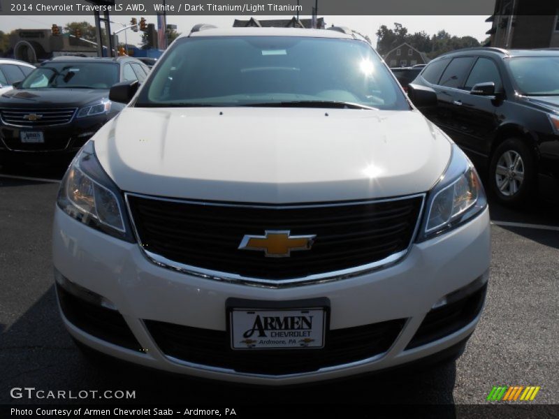 White / Dark Titanium/Light Titanium 2014 Chevrolet Traverse LS AWD