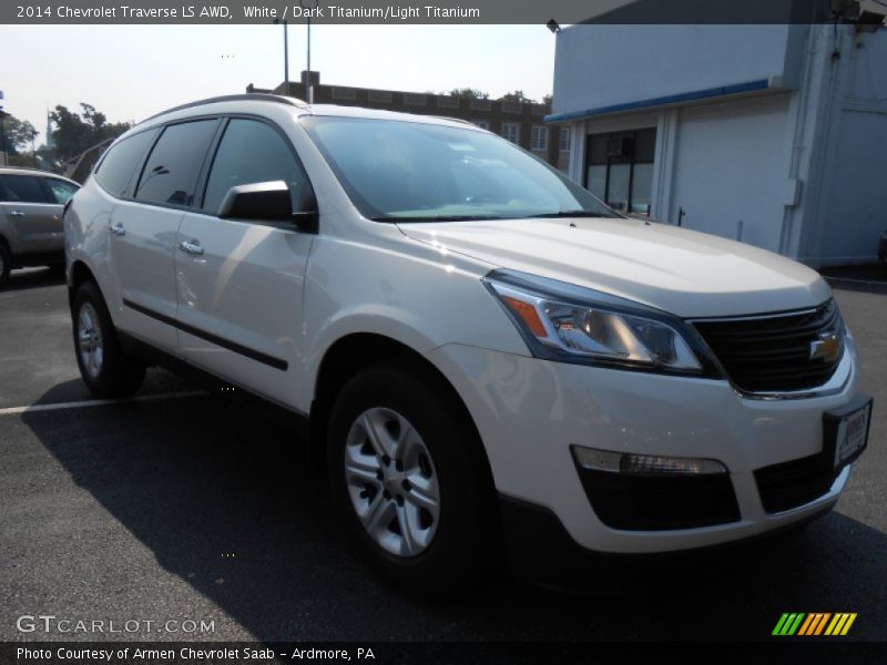 White / Dark Titanium/Light Titanium 2014 Chevrolet Traverse LS AWD