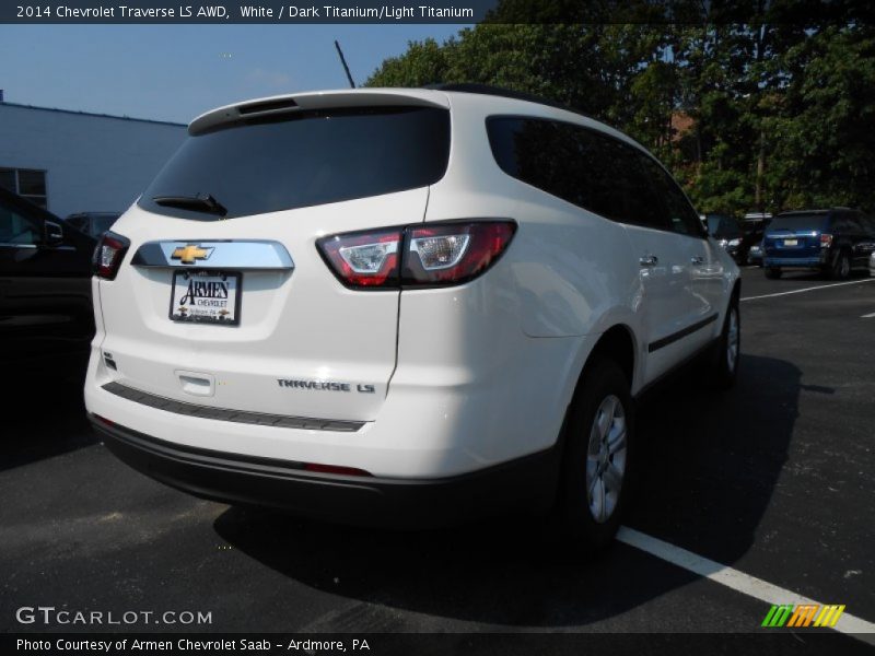 White / Dark Titanium/Light Titanium 2014 Chevrolet Traverse LS AWD