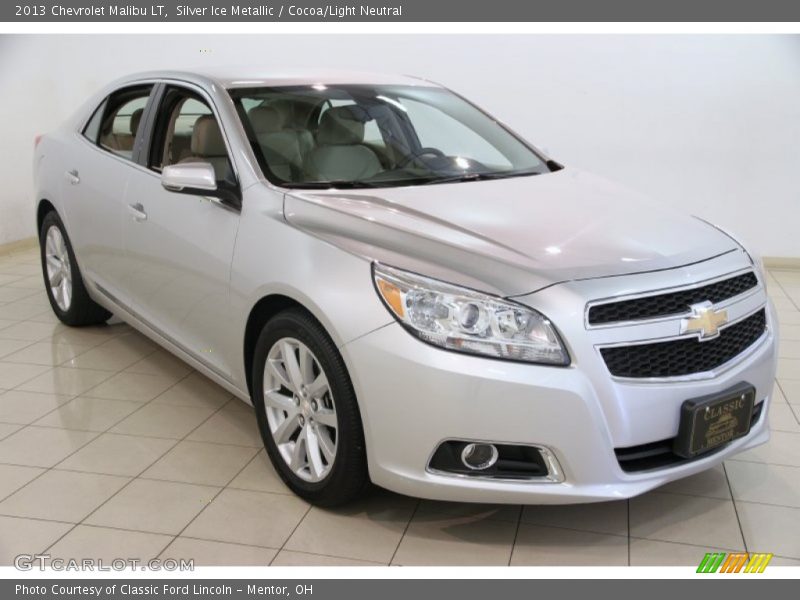 Silver Ice Metallic / Cocoa/Light Neutral 2013 Chevrolet Malibu LT
