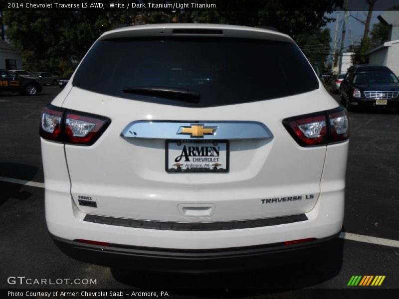 White / Dark Titanium/Light Titanium 2014 Chevrolet Traverse LS AWD