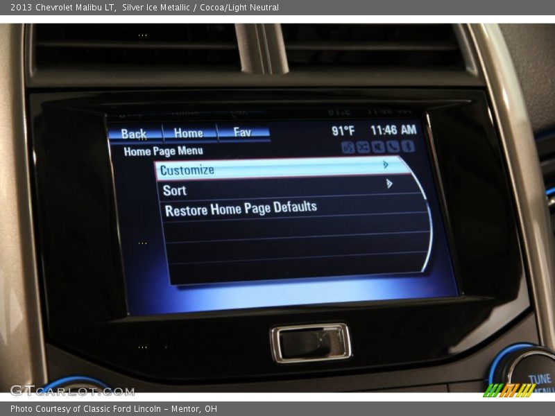 Silver Ice Metallic / Cocoa/Light Neutral 2013 Chevrolet Malibu LT